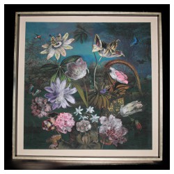 Framing botanical art, silver frame