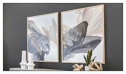 Custom framing, mat gold frame, large floral artwork