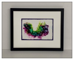 Original Art, framed original art, black frame, alcohol ink abstract artwork