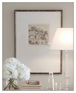 Custom picture frame, architectural print framed, weighted mat